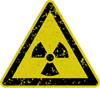 Yellow and black hazard warning sign