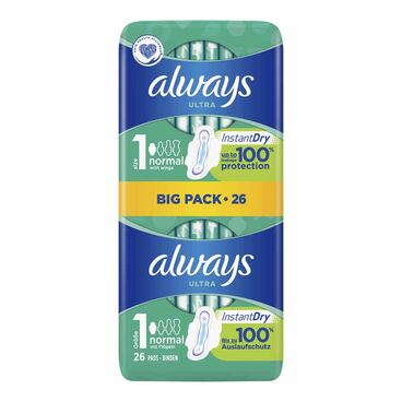 Always Ultra Pads Normal (Size One) - 26 Pack